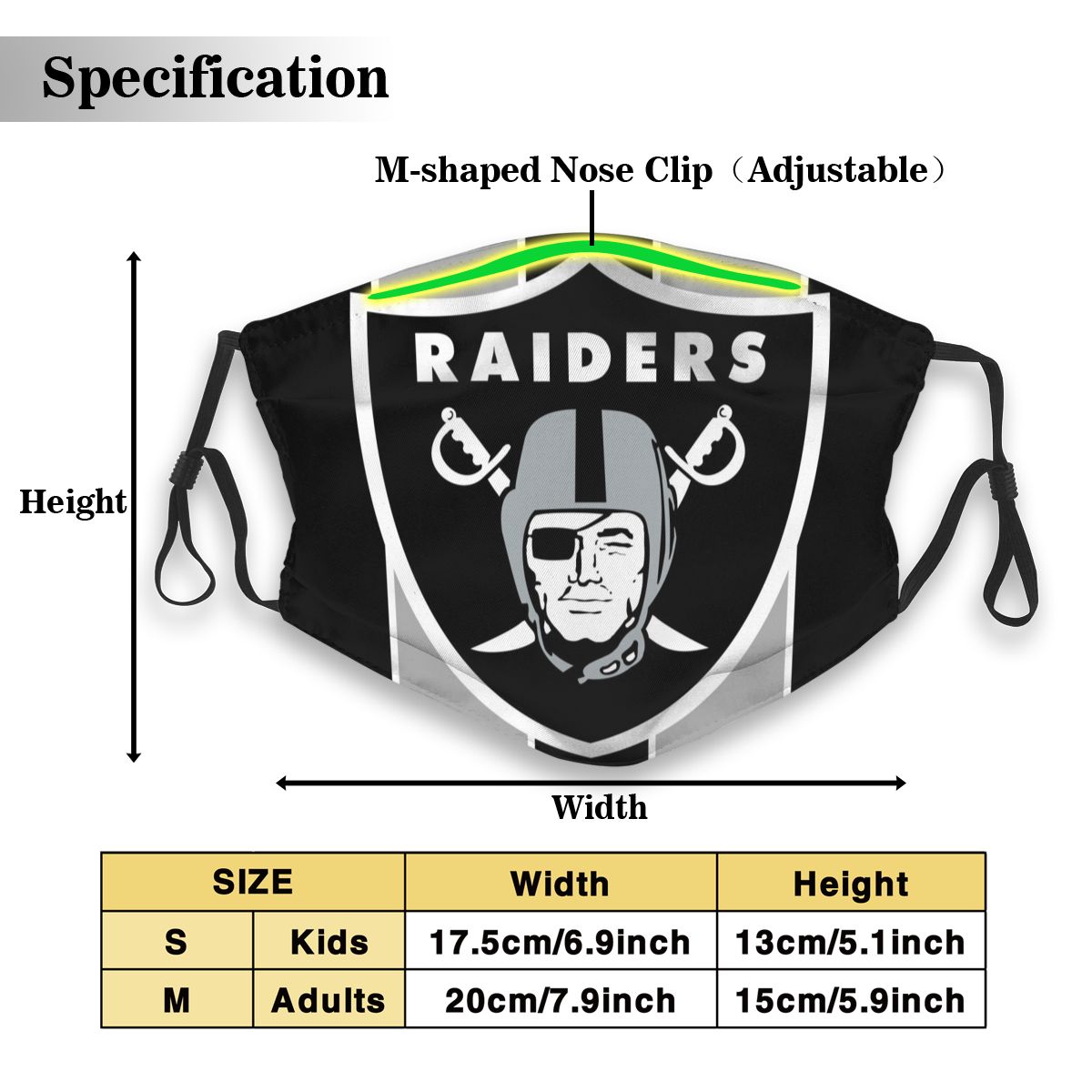 Custom Football Personalized O.Raider 01- Black Dust Face Mask With Filters PM 2.5