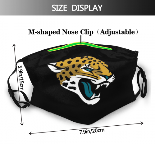 Print Football Personalized Dust Jacksonville Jaguars Face Mask With Filters PM 2.5