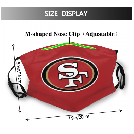 Print Football Personalized San Francisco 49ers Dust Mask With Filters 10 PCS