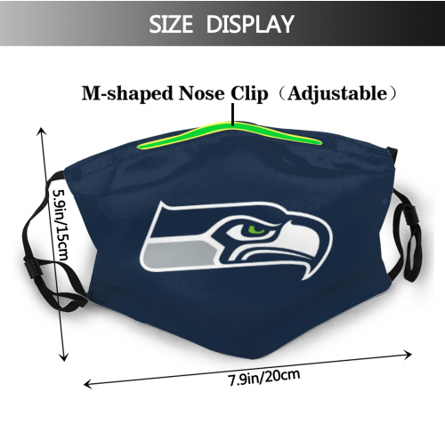 Print Football Personalized Seattle Seahawks Adult Dust Mask With Filters PM 2.5