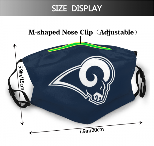 Print Football Personalized Los Angeles Rams Adult Dust Mask With Filters