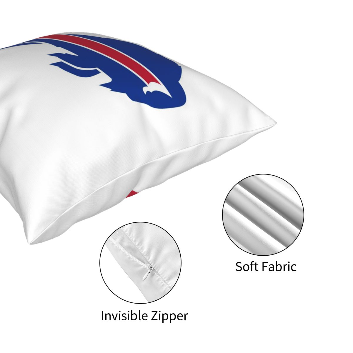 Custom Decorative Football Pillow Case Buffalo Bills White Pillowcase Personalized Throw Pillow Covers