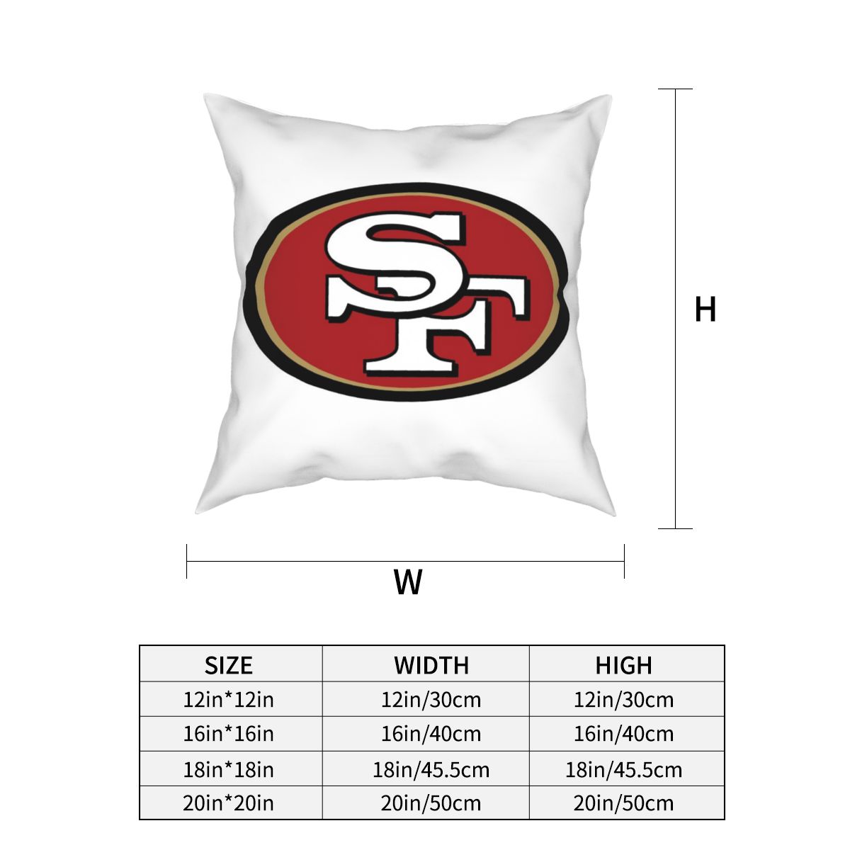 Custom Decorative Football Pillow Case San Francisco 49ers White Pillowcase Personalized Throw Pillow Covers