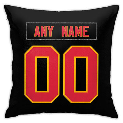 Custom Football Kansas City Chiefs Decorative Throw Pillow Cover 18" x 18"- Print Personalized Style Customizable Design Team Any Name & Number
