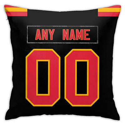 Custom Football Kansas City Chiefs Decorative Throw Pillow Cover 18" x 18"- Print Personalized Style Customizable Design Team Any Name & Number