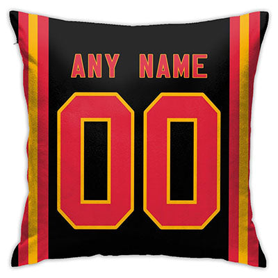 Custom Football Kansas City Chiefs Decorative Throw Pillow Cover 18" x 18"- Print Personalized Style Customizable Design Team Any Name & Number