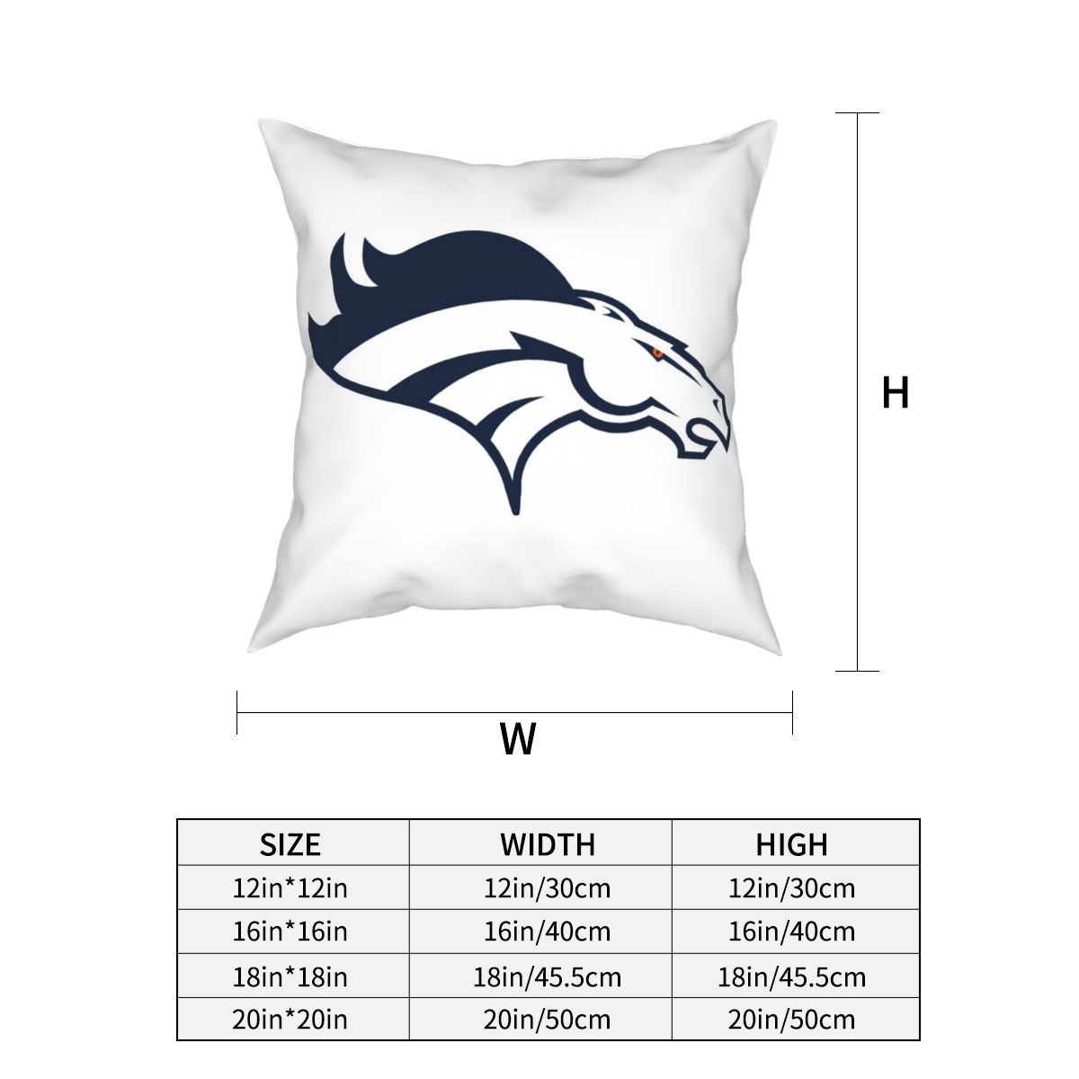 Custom Decorative Football Pillow Case Denver Broncos White Pillowcase Personalized Throw Pillow Covers
