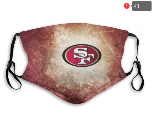 Print Dust Masks Fashion Football Personalized San Francisco 49ers Black Face Mask  43