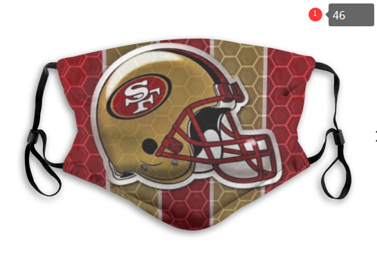 Print Dust Masks Fashion Football Personalized San Francisco 49ers Black Face Mask 46