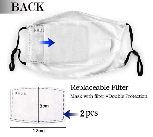 Print Football Personalized Kansas City Chiefs Adult Dust Mask With Filters PM 2.5