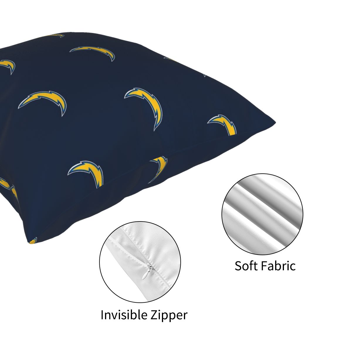 Custom Decorative Football Pillow Case Los Angeles Chargers Pillowcase Personalized Throw Pillow Covers