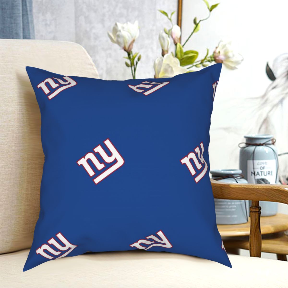 Custom Decorative Football Pillow Case New York Giants Pillowcase Personalized Throw Pillow Covers