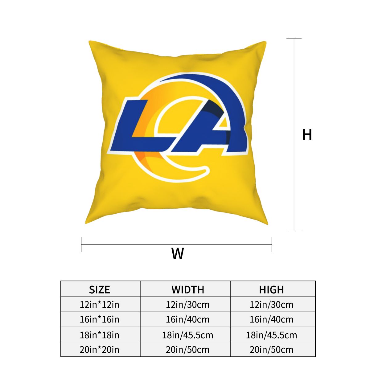 Custom Decorative Football Pillow Case 2020 New Los Angeles Rams Yellow Pillowcase Personalized Throw Pillow Covers
