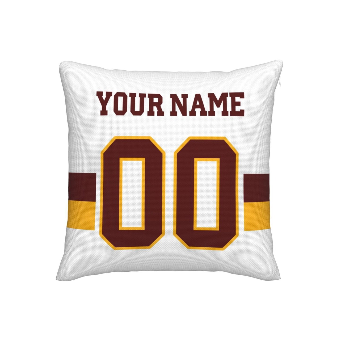 Custom White Washington Commanders Decorative Throw Pillow Case - Print Personalized Football Team Fans Name & Number Birthday Gift