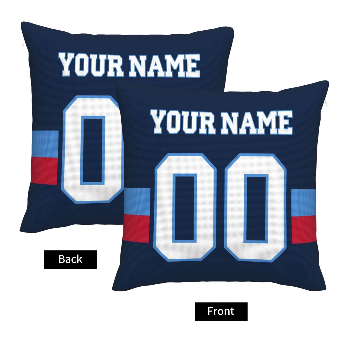 Custom Navy Tennessee Titans Decorative Throw Pillow Case - Print Personalized Football Team Fans Name & Number Birthday Gift