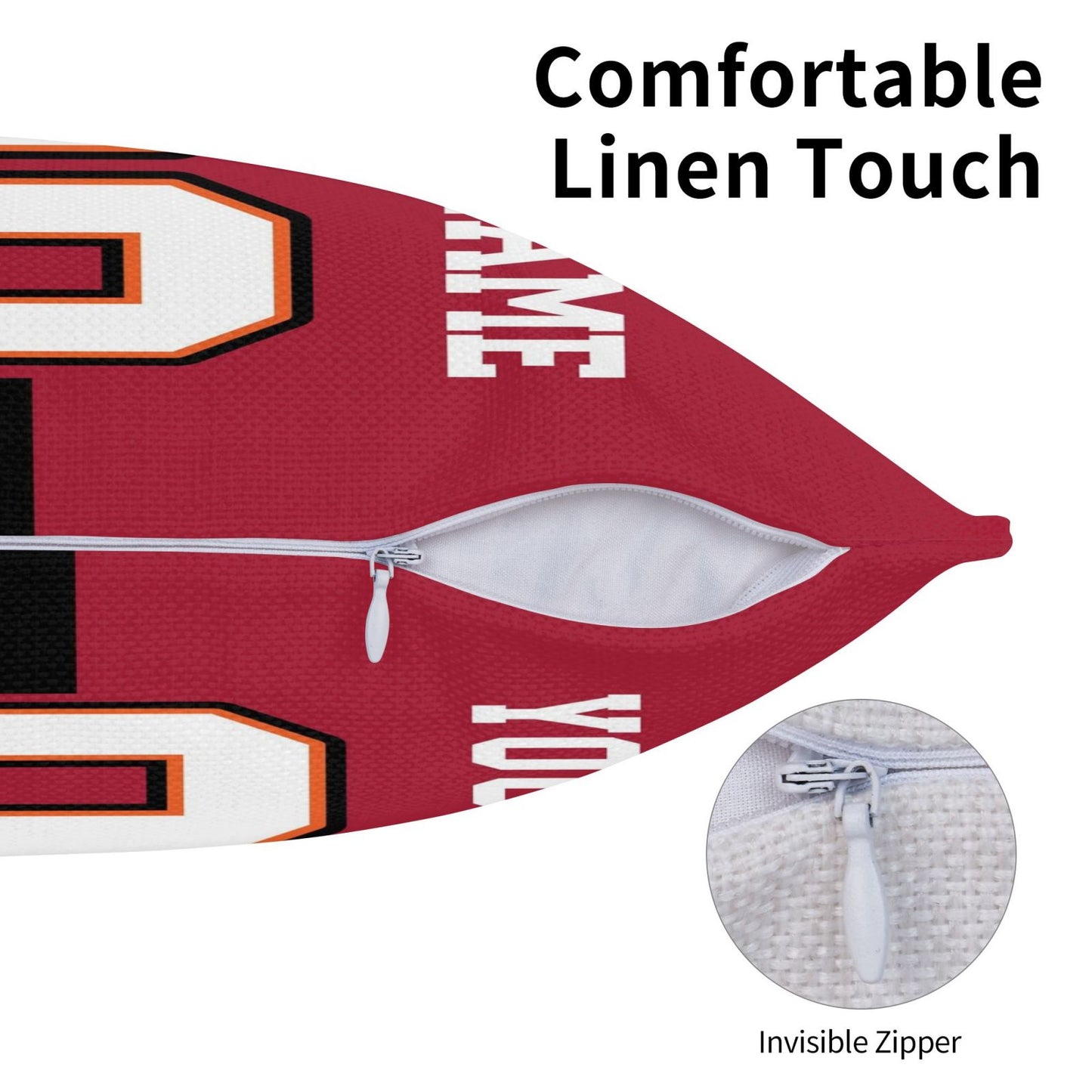 Custom Red Tampa Bay Buccaneers Decorative Throw Pillow Case - Print Personalized Football Team Fans Name & Number Birthday Gift