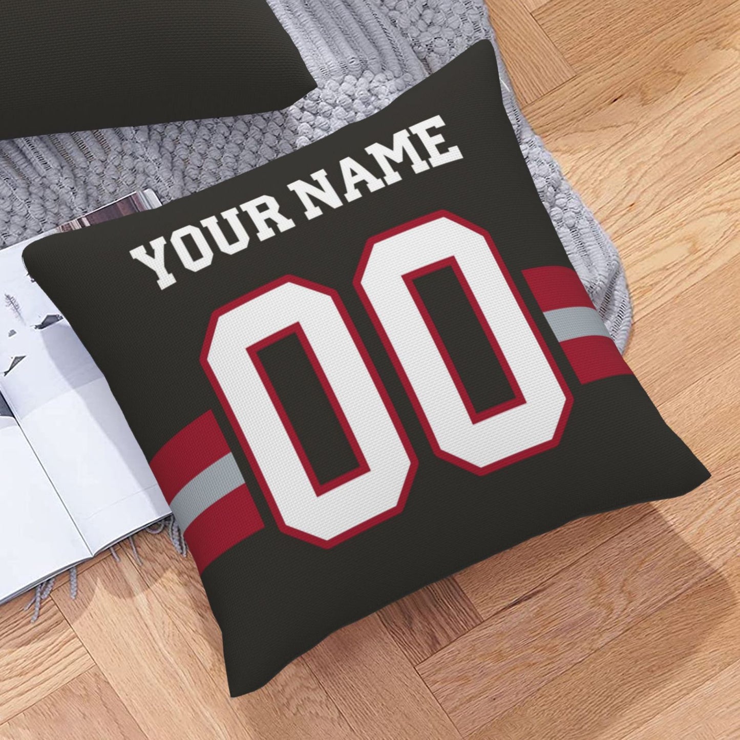 Custom Pewter Tampa Bay Buccaneers Decorative Throw Pillow Case - Print Personalized Football Team Fans Name & Number Birthday Gift