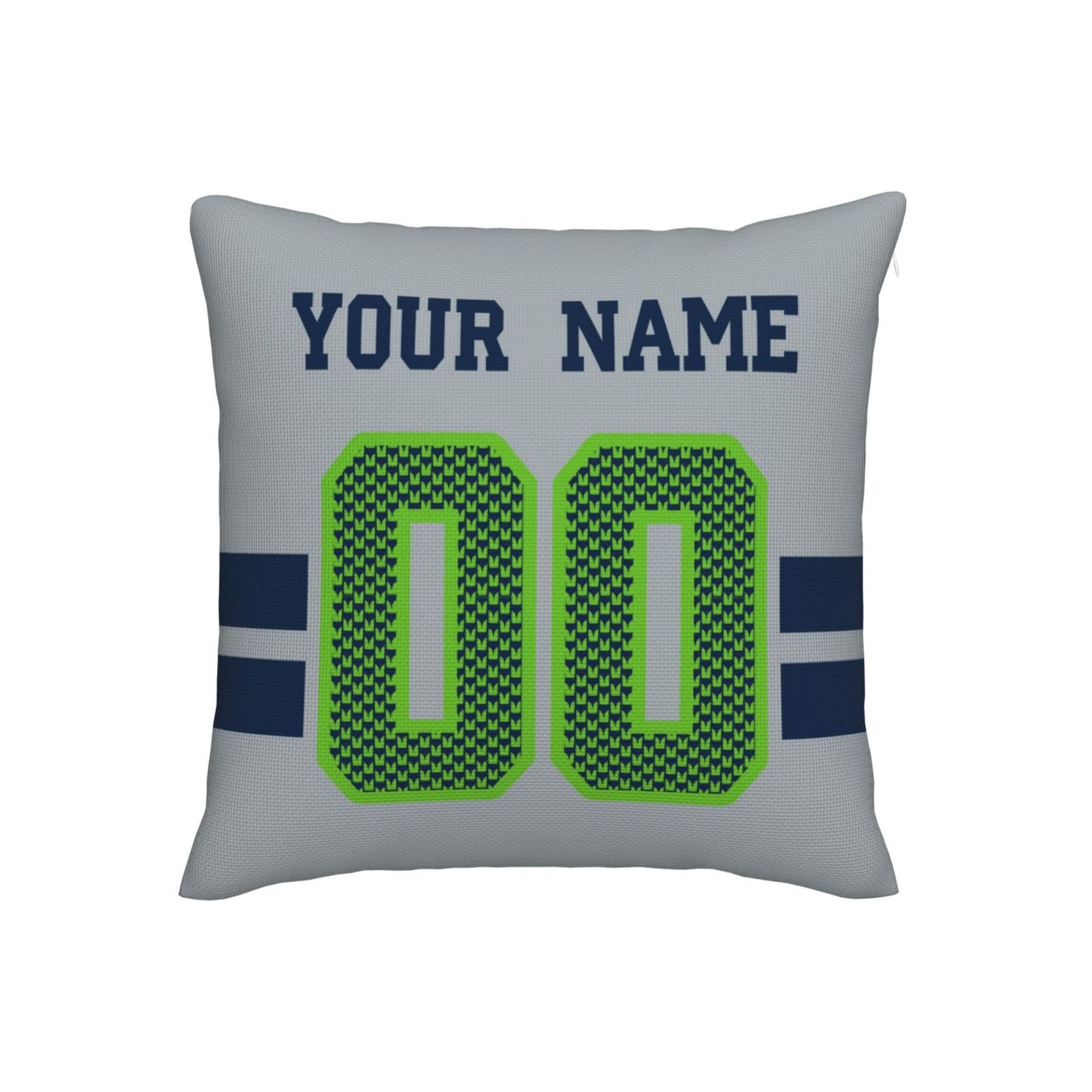 Custom Gray Seattle Seahawks Decorative Throw Pillow Case - Print Personalized Football Team Fans Name & Number Birthday Gift