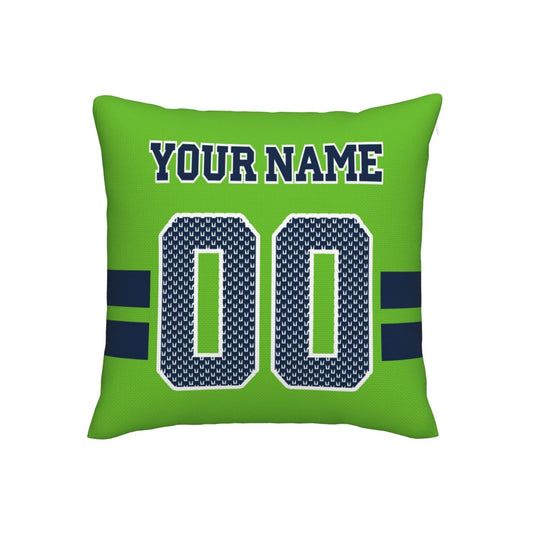 Custom Green Seattle Seahawks Decorative Throw Pillow Case - Print Personalized Football Team Fans Name & Number Birthday Gift