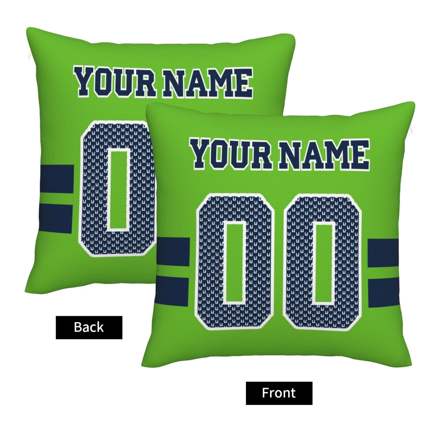 Custom Green Seattle Seahawks Decorative Throw Pillow Case - Print Personalized Football Team Fans Name & Number Birthday Gift