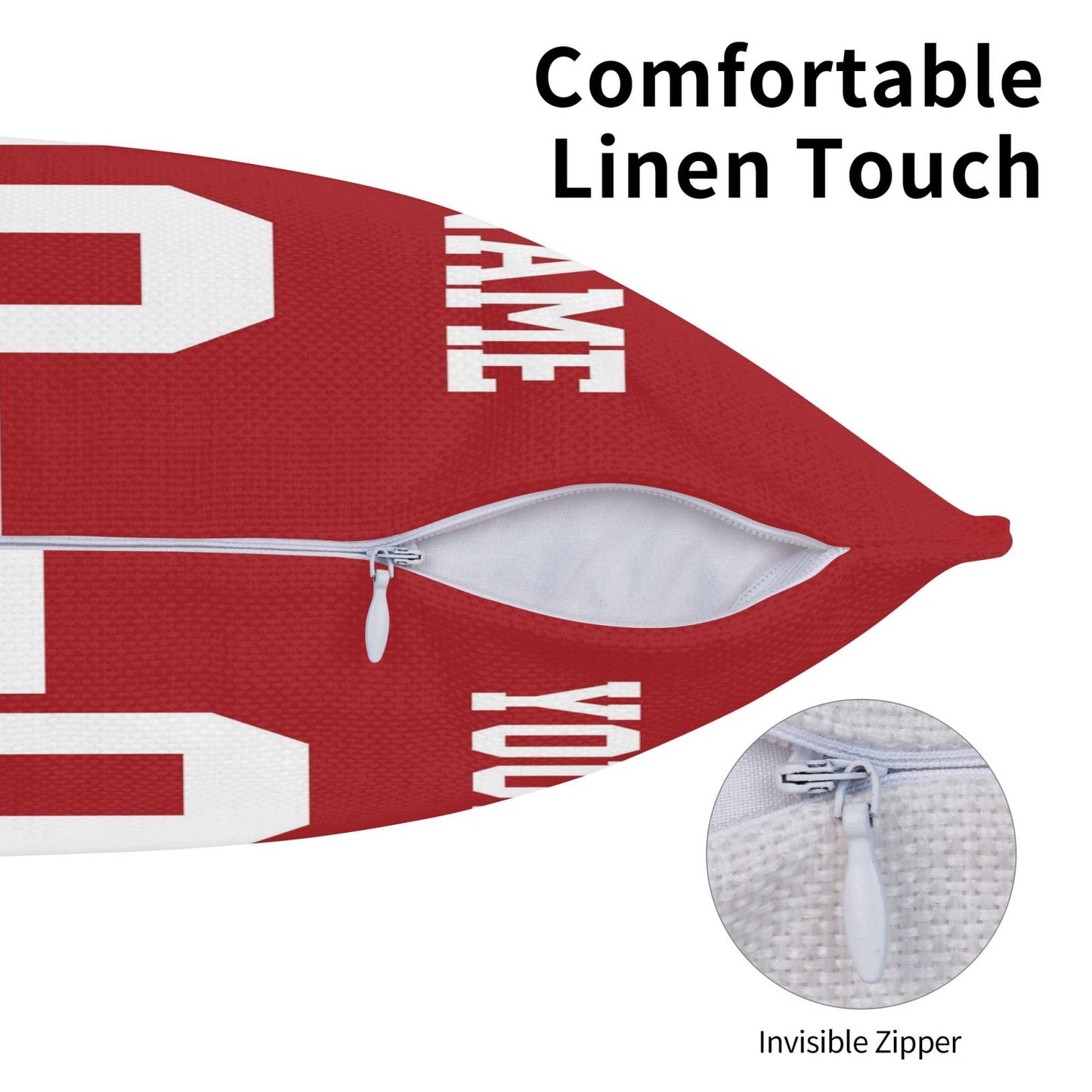 Custom Football Game San Francisco 49ers Decorative Throw Pillow Case Print Personalized Football Style Fans Name & Number Birthday Gift Red