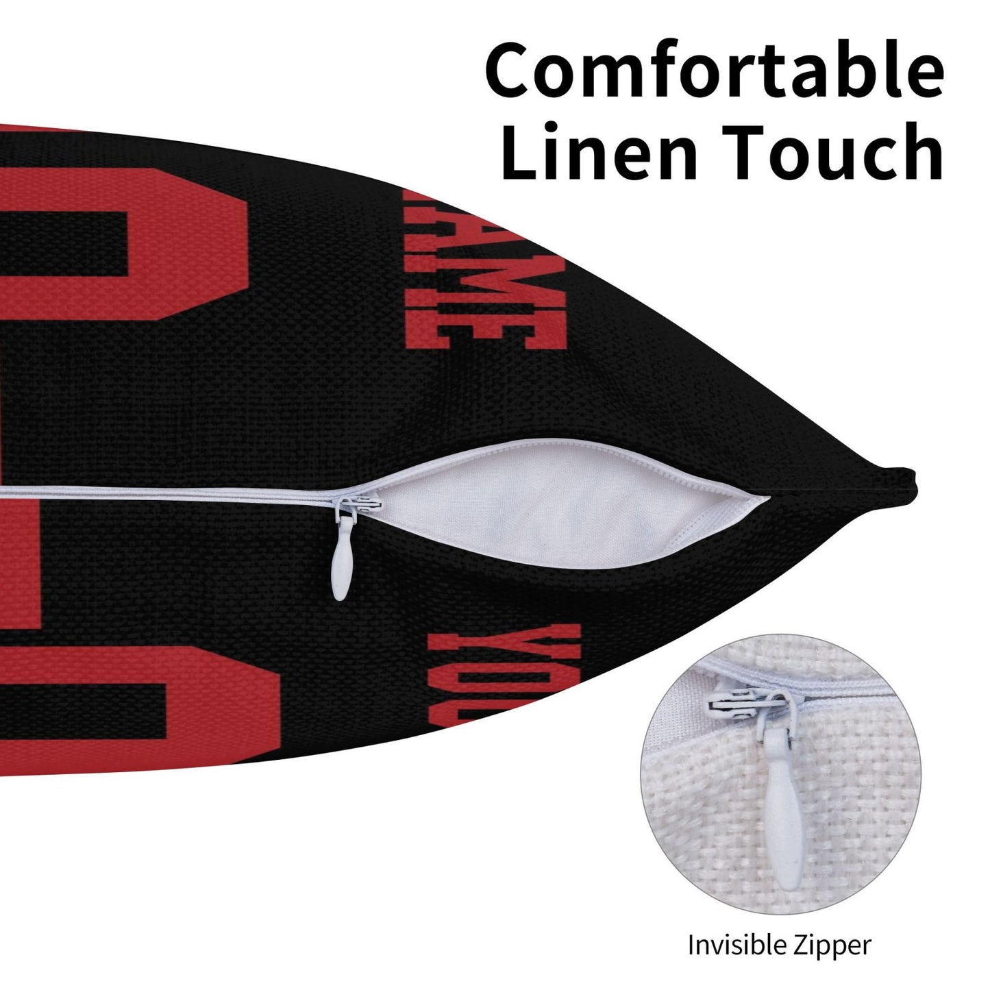 Custom Black San Francisco 49ers Decorative Throw Pillow Case - Print Personalized Football Team Fans Name & Number Birthday Gift