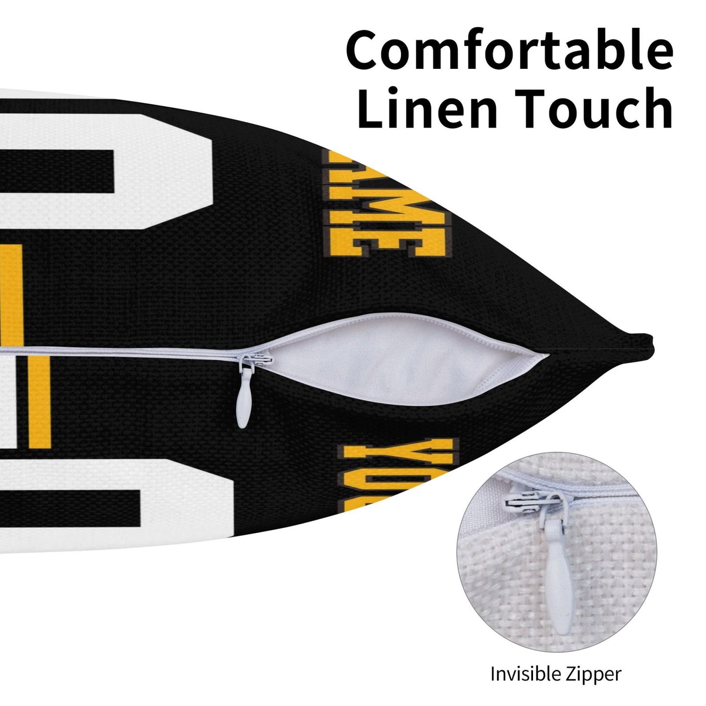 Custom Black Pittsburgh Steelers Decorative Throw Pillow Case - Print Personalized Football Team Fans Name & Number Birthday Gift