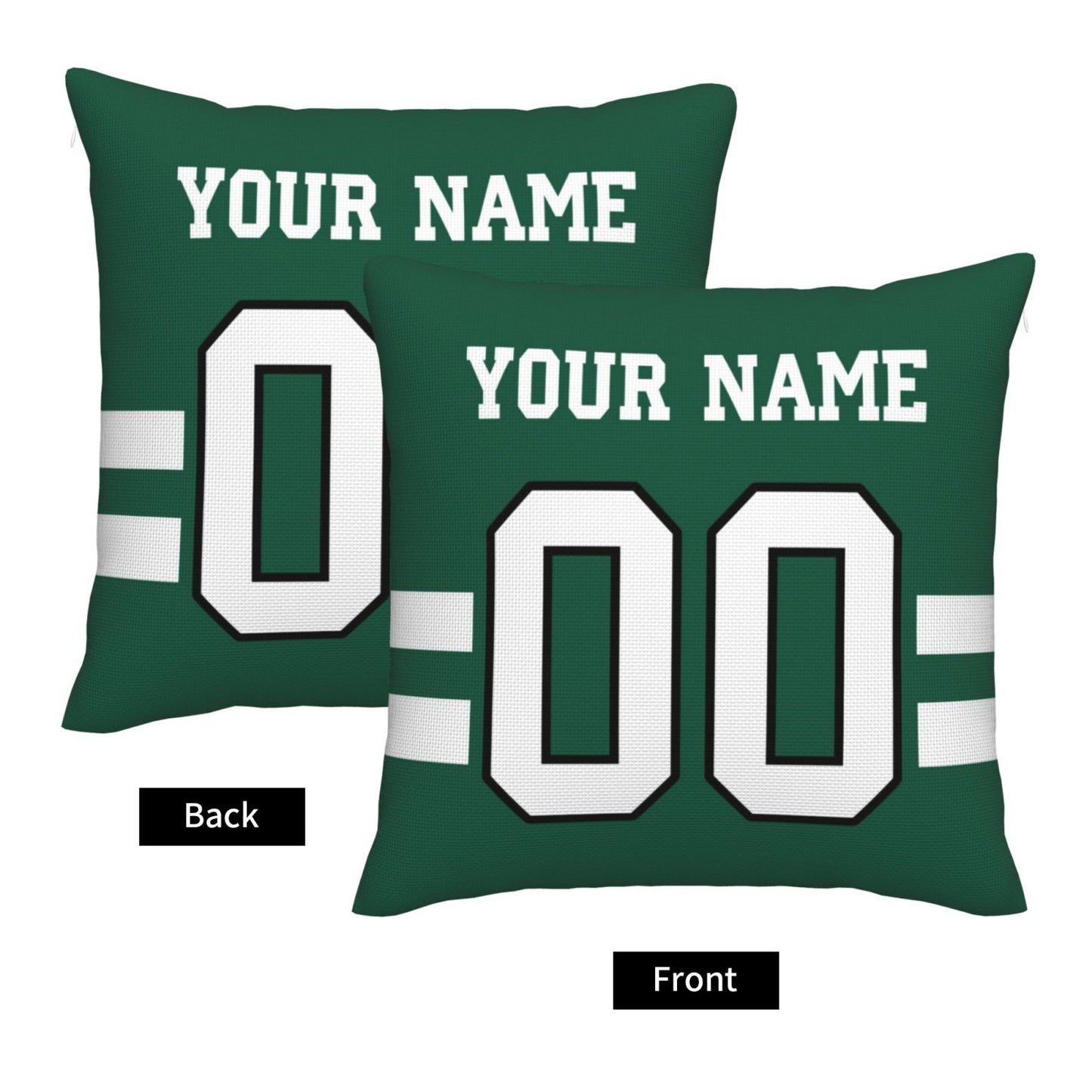 Custom Green New York Jets Decorative Throw Pillow Case - Print Personalized Football Team Fans Name & Number Birthday Gift