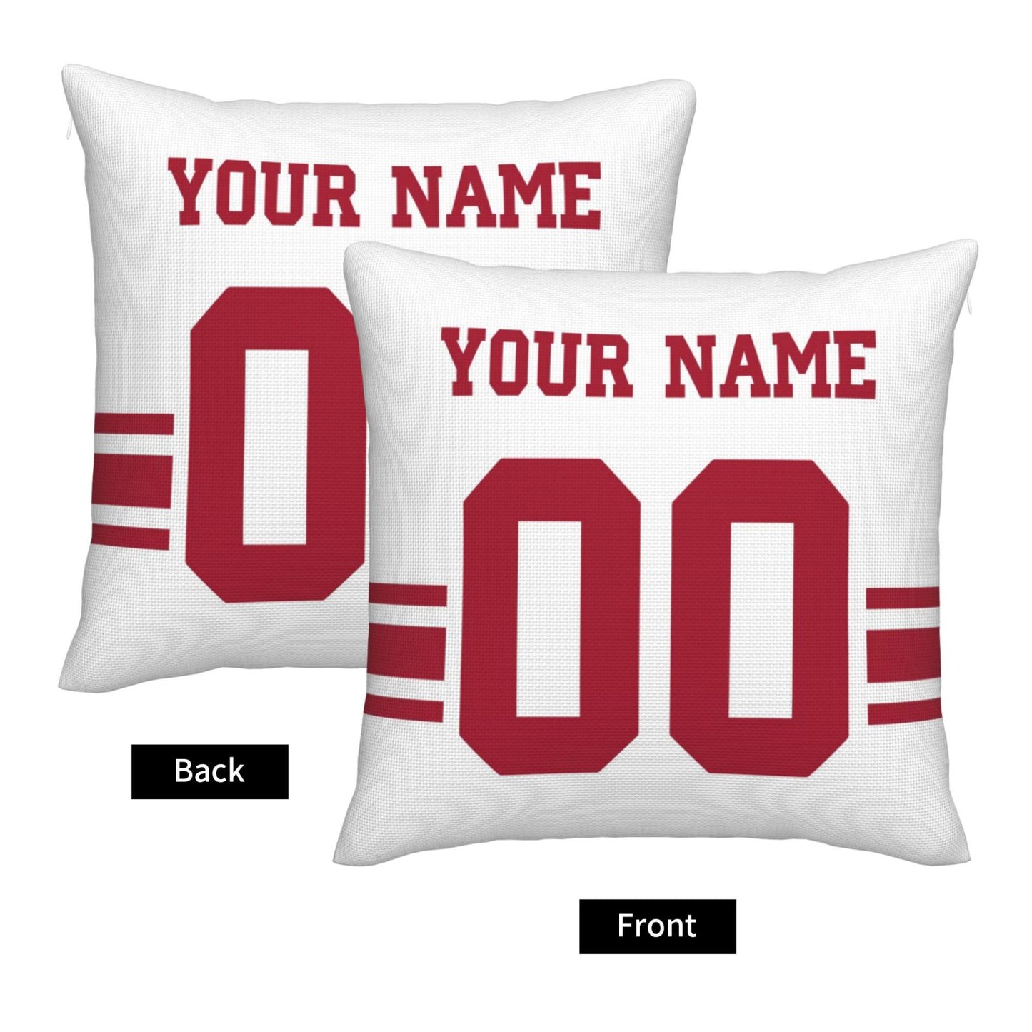 Custom White Red New York Giants Decorative Throw Pillow Case - Print Personalized Football Team Fans Name & Number Birthday Gift