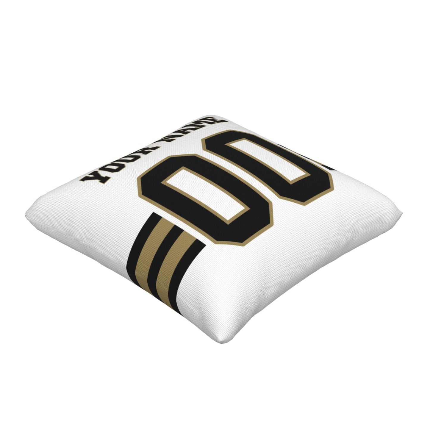 Custom White New Orleans Saints Decorative Throw Pillow Case - Print Personalized Football Team Fans Name & Number Birthday Gift