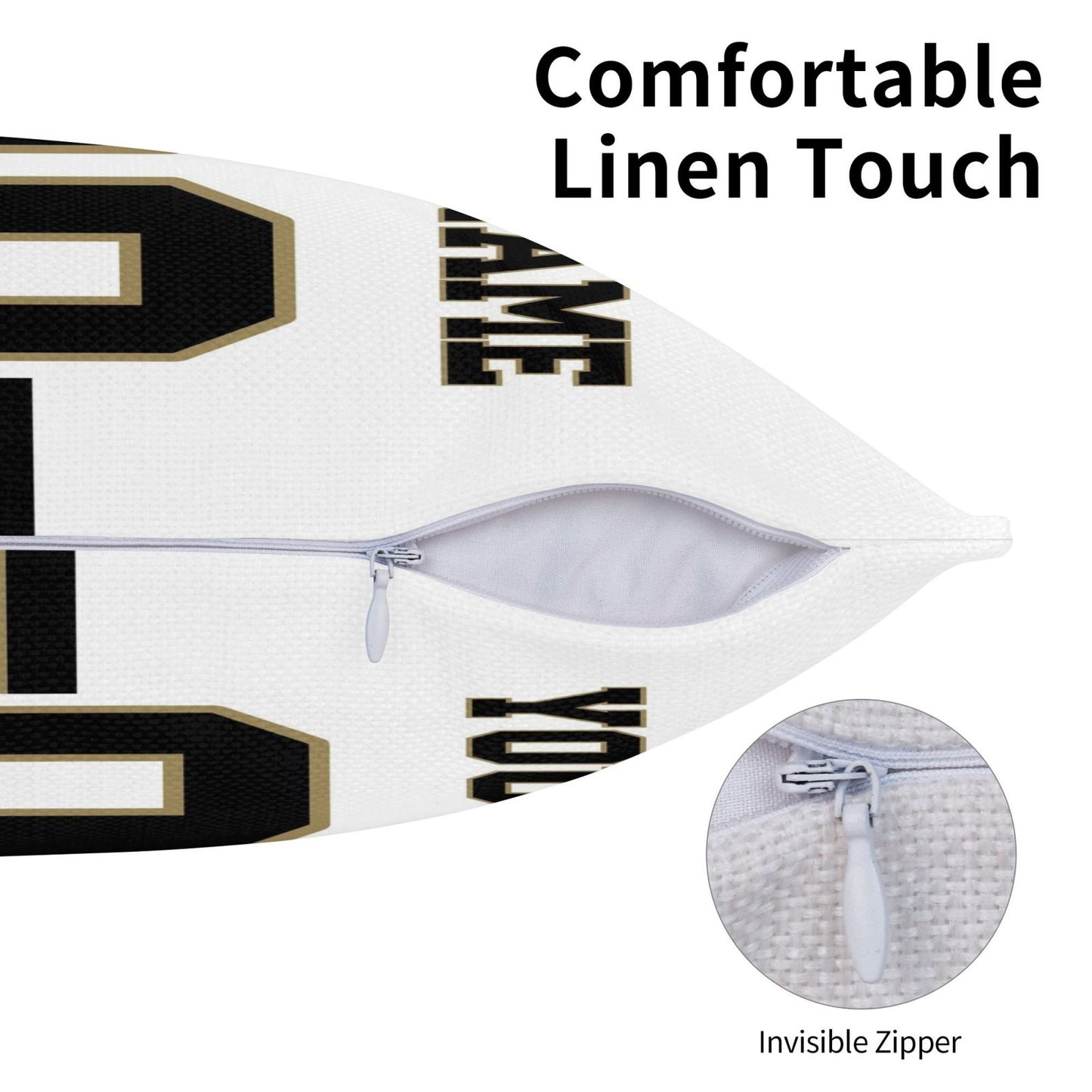 Custom White New Orleans Saints Decorative Throw Pillow Case - Print Personalized Football Team Fans Name & Number Birthday Gift