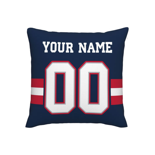 Customized New England Patriots Football Team Decorative Throw Pillow Case Print Personalized Football Style Fans Letters & Number Navy Pillowcase Birthday Gift