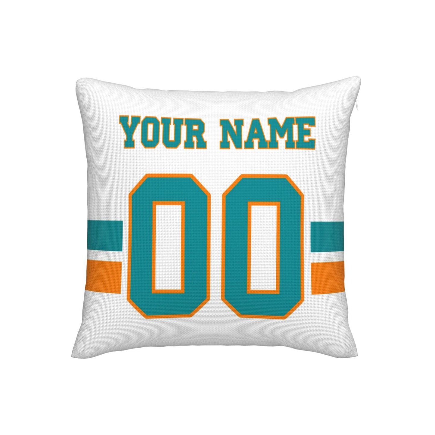 Customized Miami Dolphins Football Team Decorative Throw Pillow Case Print Personalized Football Style Fans Letters & Number White Pillowcase Birthday Gift
