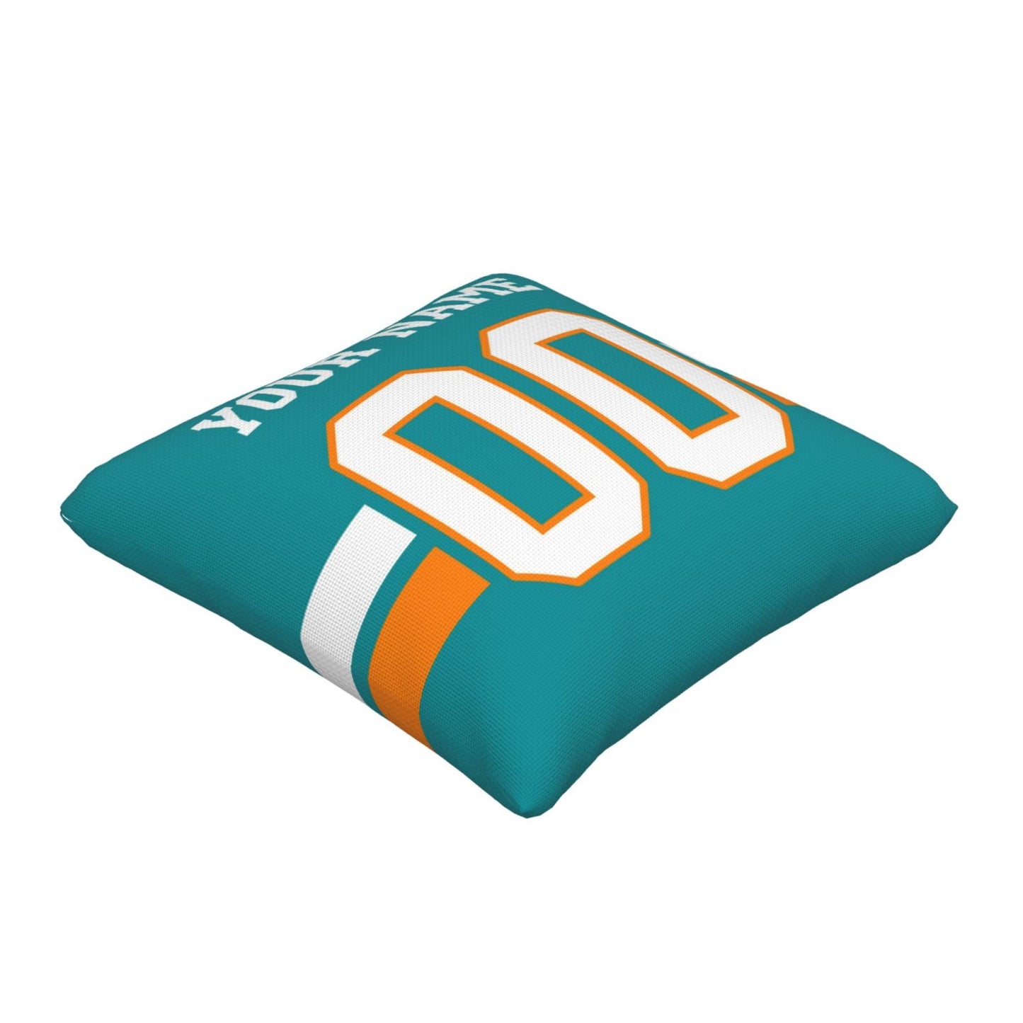 Customized Miami Dolphins Football Team Decorative Throw Pillow Case Print Personalized Football Style Fans Letters & Number Aqua Pillowcase Birthday Gift