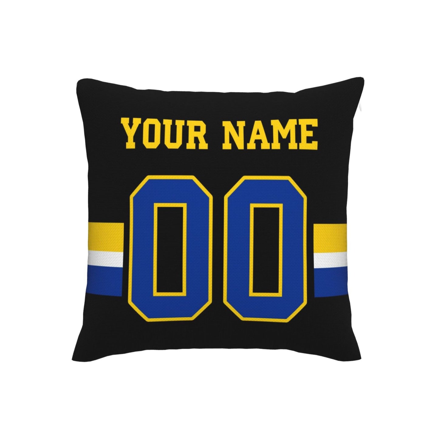 Customized Los Angeles Rams Football Team Decorative Throw Pillow Case Print Personalized Football Style Fans Letters & Number Black Pillowcase Birthday Gifts