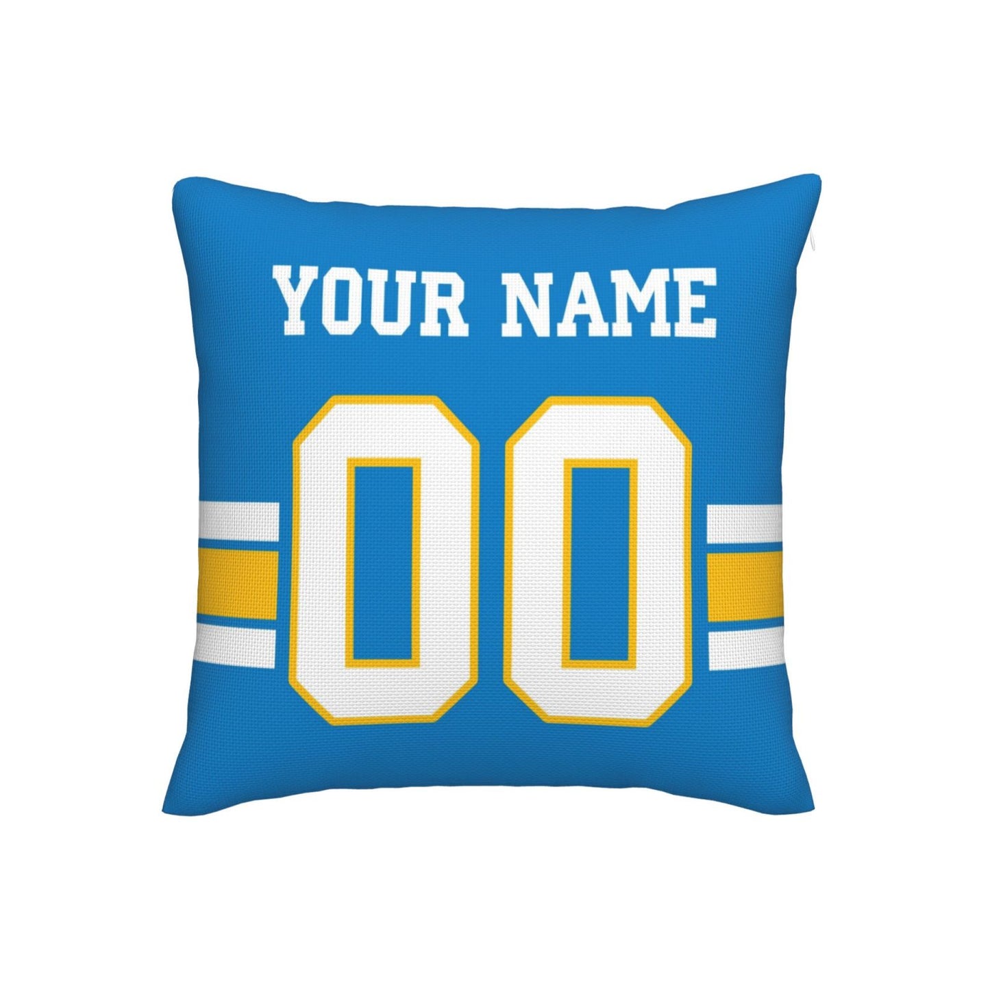 Customized Los Angeles Chargers Football Team Decorative Throw Pillow Case Print Personalized Football Style Fans Letters & Number Powder Blue Pillowcase Birthday Gift