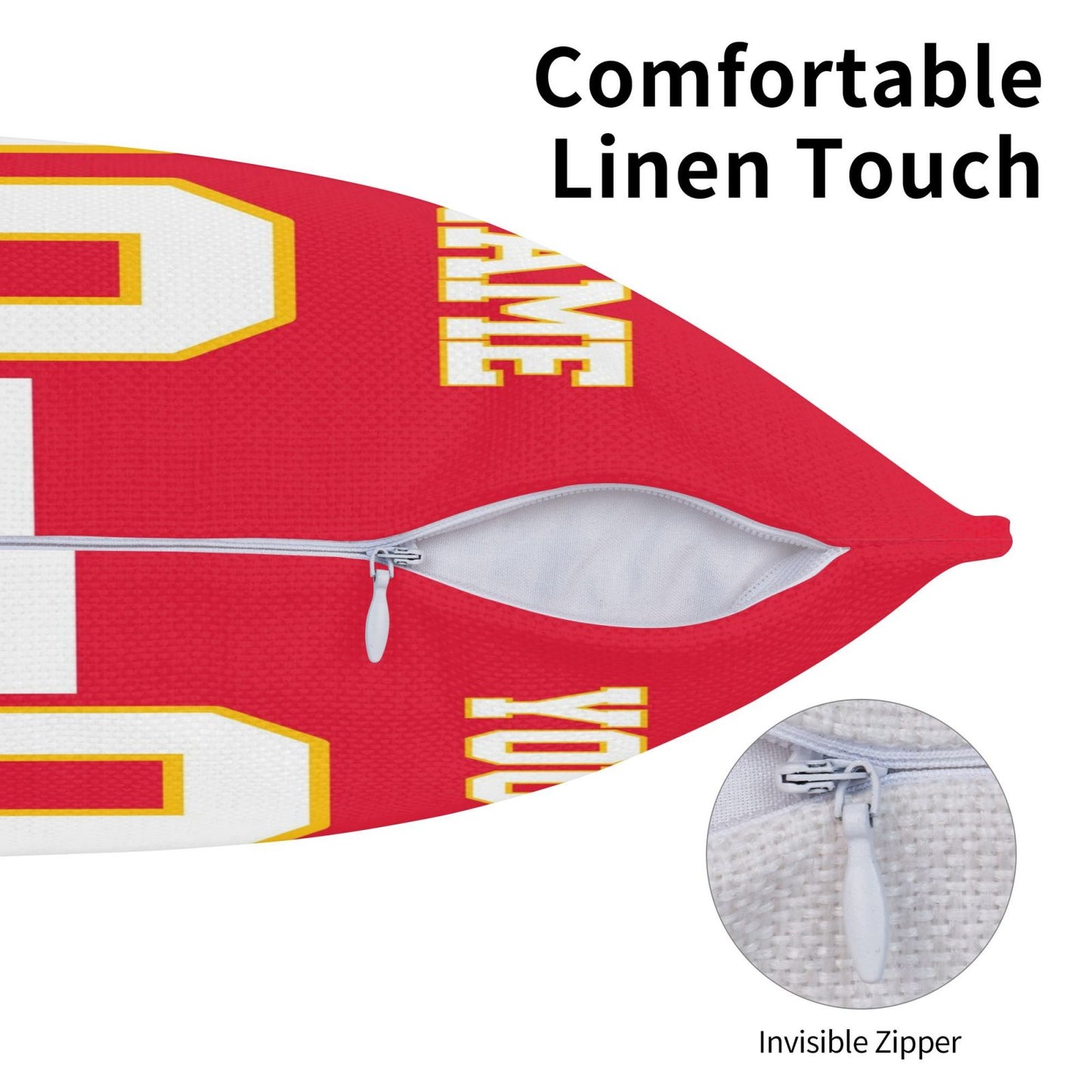 Customized Kansas City Chiefs Football Team Decorative Throw Pillow Case Print Personalized Football Style Fans Letters & Number Red Pillowcase Birthday Gifts