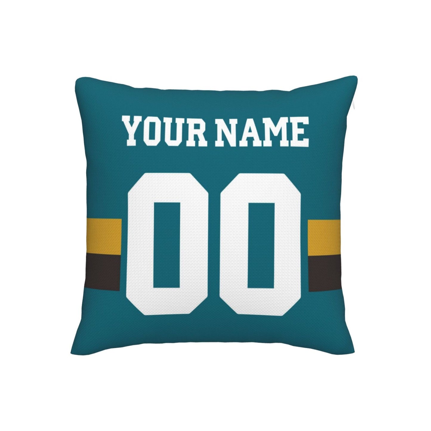 Customized Jacksonville Jaguars Football Team Decorative Throw Pillow Case Print Personalized Football Style Fans Letters & Number Teal Pillowcase Housewarming Gifts
