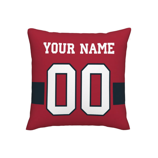 Customized Houston Texans Football Team Decorative Throw Pillow Case Print Personalized Football Style Fans Letters & Number Red Pillowcase Birthday Gift
