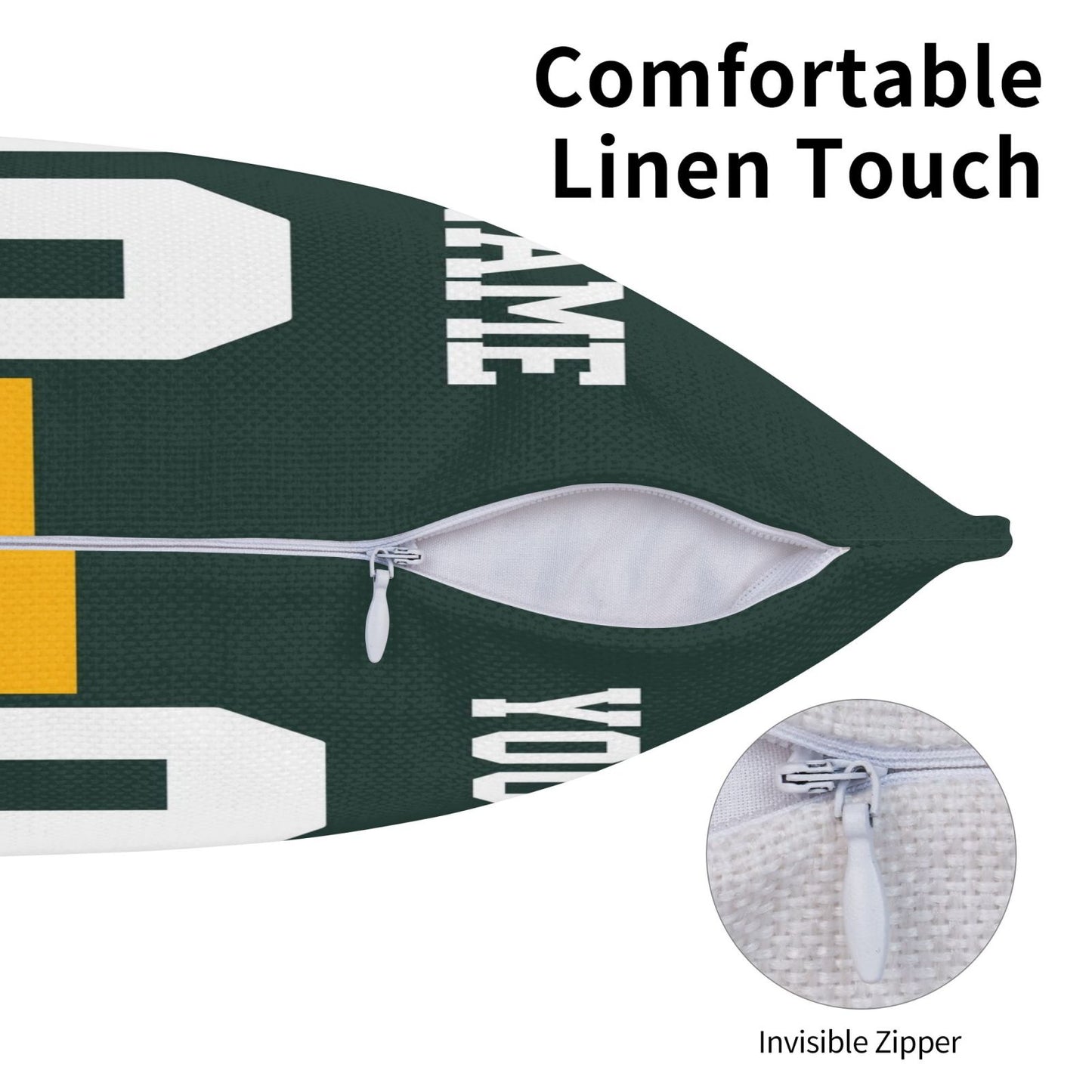 Customized Green Bay Packers Football Team Decorative Throw Pillow Case Print Personalized Football Style Fans Letters & Number Green Pillowcase Birthday Gift