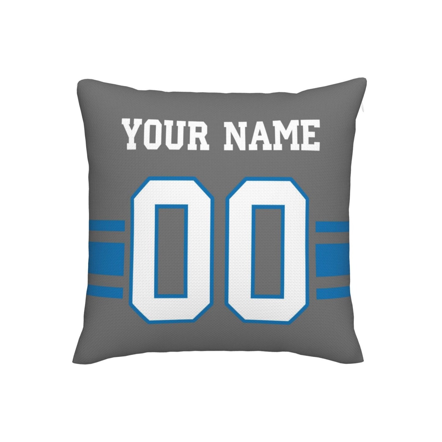 Customized Detroit Lions Football Team Decorative Throw Pillow Case Print Personalized Football Style Fans Letters & Number Gray Pillowcase Birthday Gift