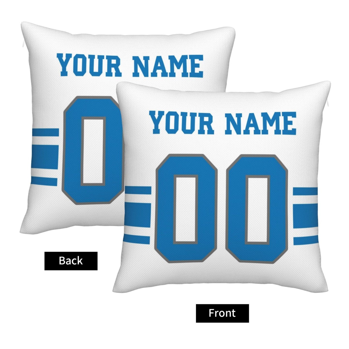 Customized Detroit Lions Football Team Decorative Throw Pillow Case Print Personalized Football Style Fans Letters & Number White Pillowcase Birthday Gift