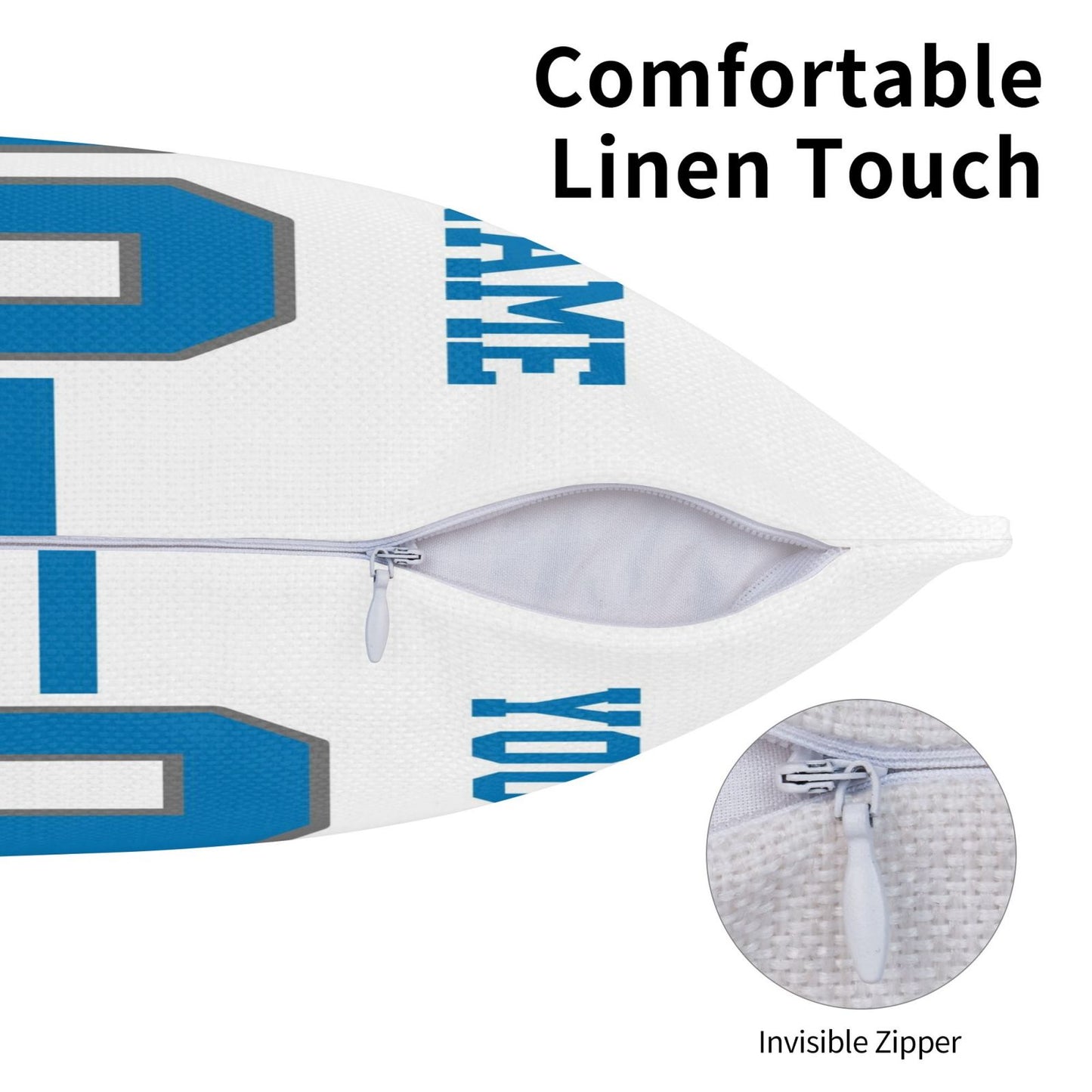 Customized Detroit Lions Football Team Decorative Throw Pillow Case Print Personalized Football Style Fans Letters & Number White Pillowcase Birthday Gift