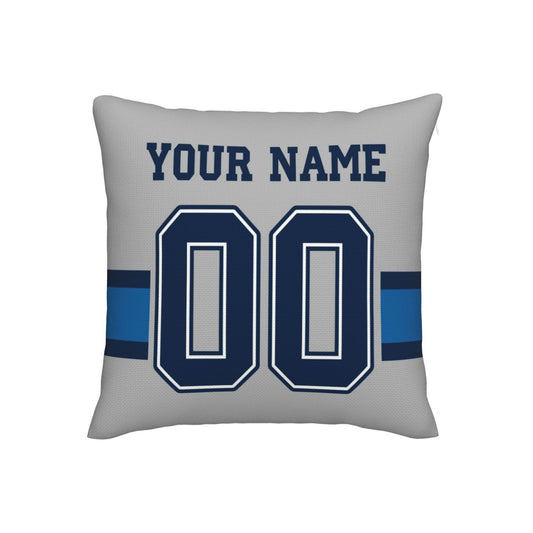 Customized Dallas Cowboys Football Team Decorative Throw Pillow Case Print Personalized Football Style Fans Letters & Number Grey Pillowcase Birthday Gift