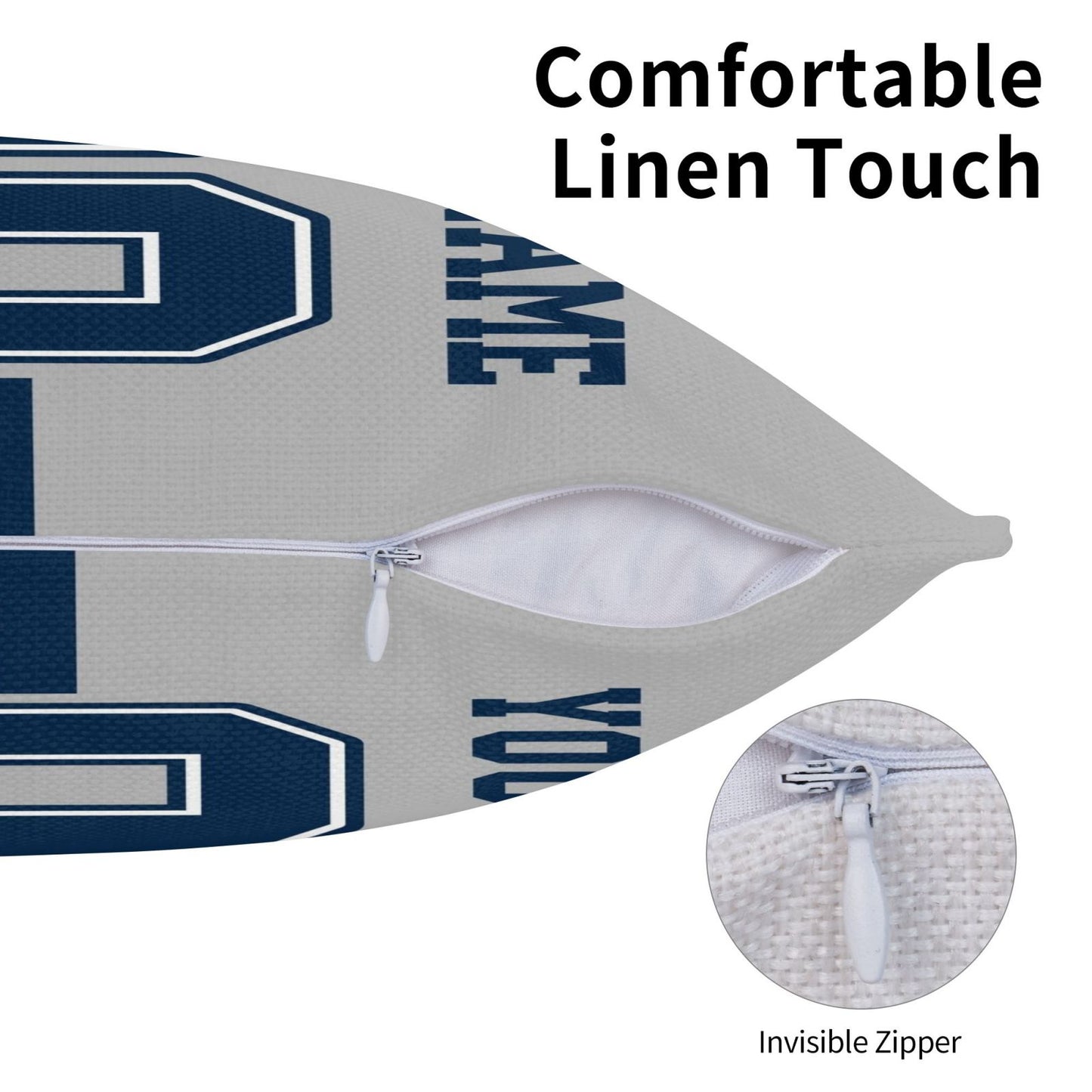 Customized Dallas Cowboys Football Team Decorative Throw Pillow Case Print Personalized Football Style Fans Letters & Number Grey Pillowcase Birthday Gift