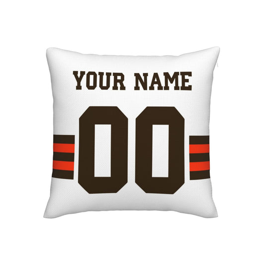 Customized Cleveland Browns Football Team Decorative Throw Pillow Case Print Personalized Football Style Fans Letters & Number White Pillowcase Birthday Gift