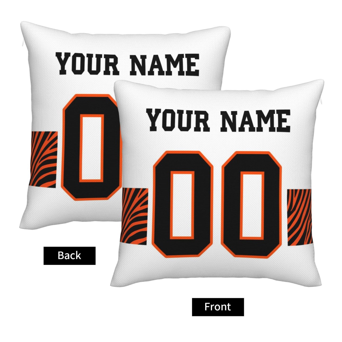 Customized Cincinnati Bengals Football Team Decorative Throw Pillow Case Print Personalized Football Style Fans Letters & Number Pillowcase Birthday Gift