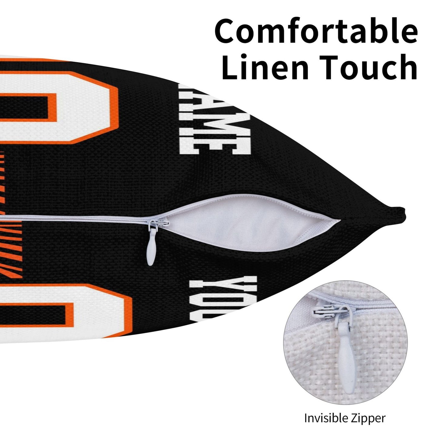 Customized Cincinnati Bengals Black Football Team Decorative Throw Pillow Case Print Personalized Football Style Fans Letters & Number Pillowcase Birthday Gift