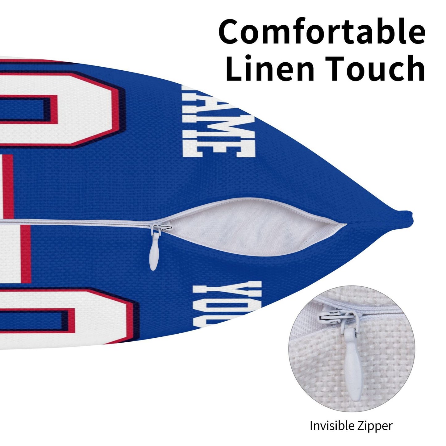 Custom Buffalo Bills Football Team Decorative Throw Pillow Case Print Personalized Football Style Fans Letters & Number Birthday Gift