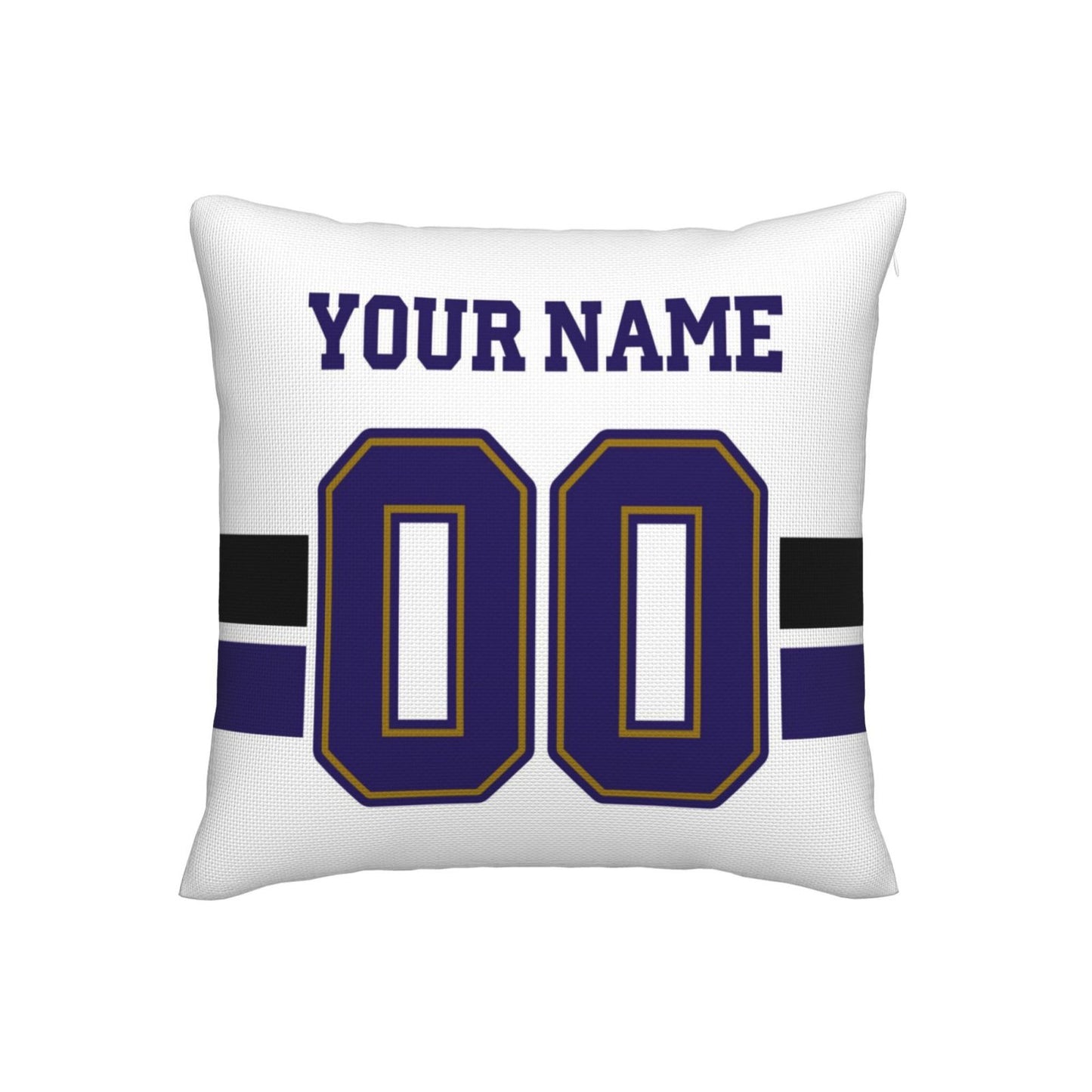 Custom White Baltimore Ravens Football Team Decorative Throw Pillow Case Print Personalized Football Style Fans Letters & Number Birthday Gift
